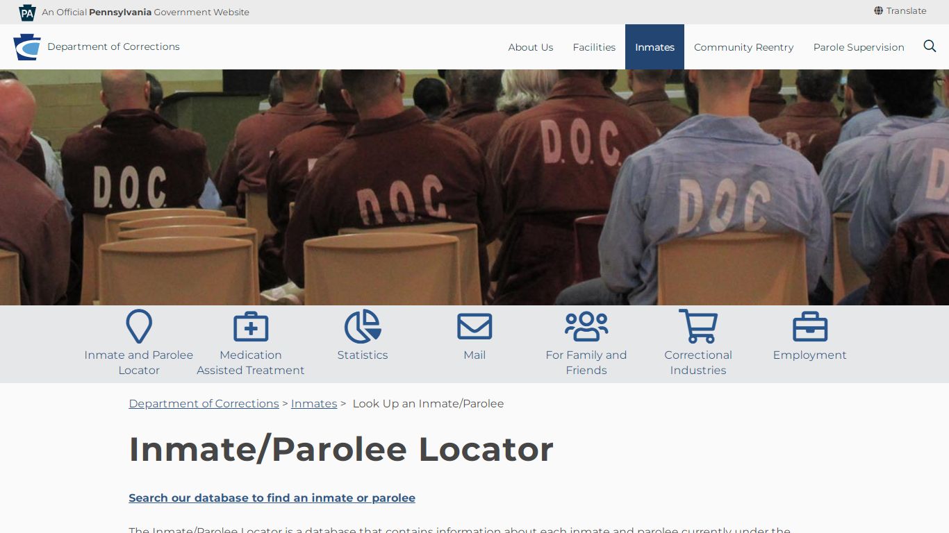 Inmate/Parolee Locator - Pennsylvania Department of ...